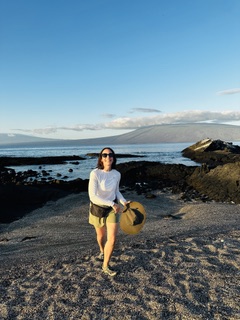 Sandra Hodes standing on a shoreline